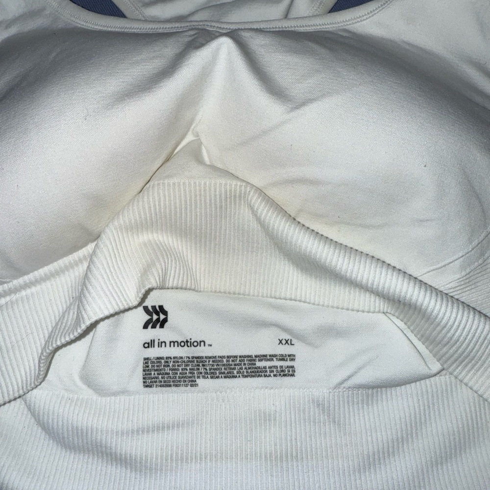 White Racerback Sports Bra - Picture 2 of 2